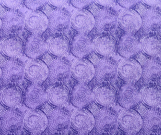 EOB - Purple Tonal Mosaic Circle Print Fabric - Selvage to Selvage Print