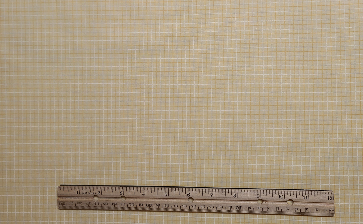 EOB - Shirtweight Pale Yellow Fabric / White and Goldenrod Plaid Fabric - Selvage to Selvage Print