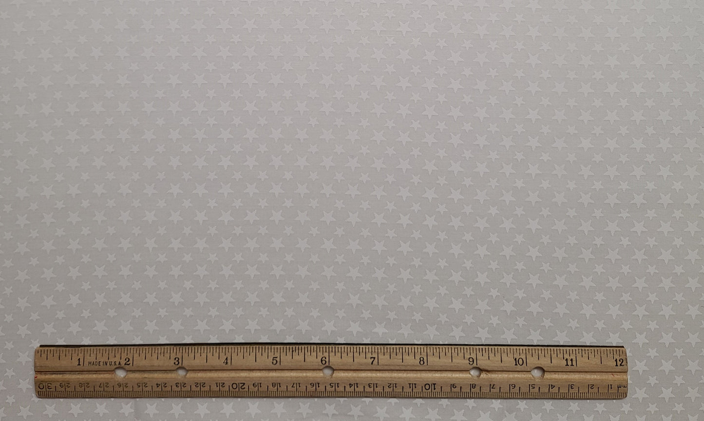 JoAnn Fabrics - White Fabric / White Tone-on-Tone Multi Size Star Print