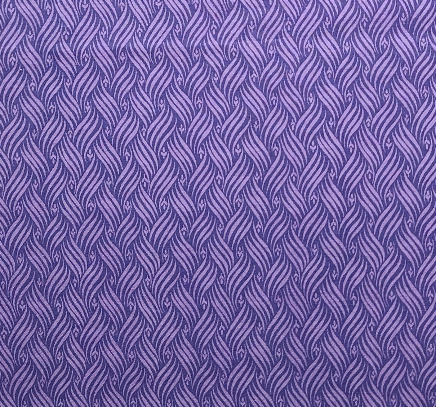 Wamsutta OTC - Purple and Light Purple "Ribbon Braid" and Flower Print Fabric