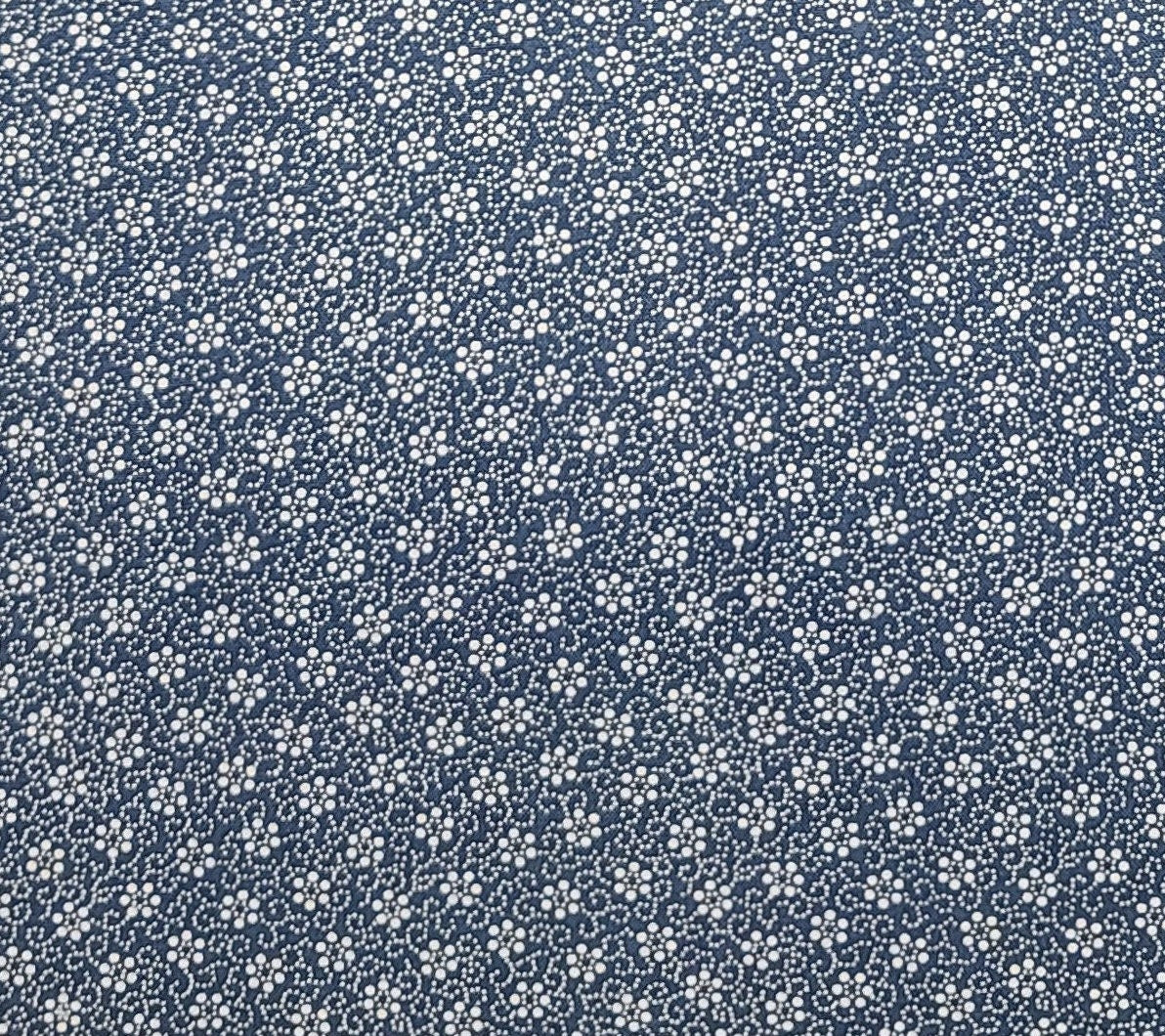 Faye Liverman Burgos for Marcus Brothers Textiles - Navy Fabric / White Dot Flower Print