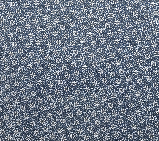 Faye Liverman Burgos for Marcus Brothers Textiles - Navy Fabric / White Dot Flower Print