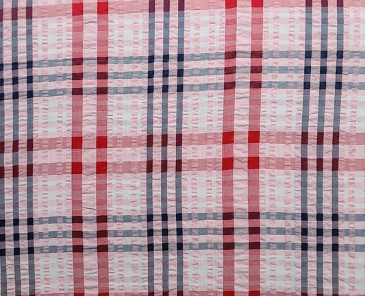 Crinkle Cotton - Red, White, Blue Pink Fabric / Selvage to Selvage Print