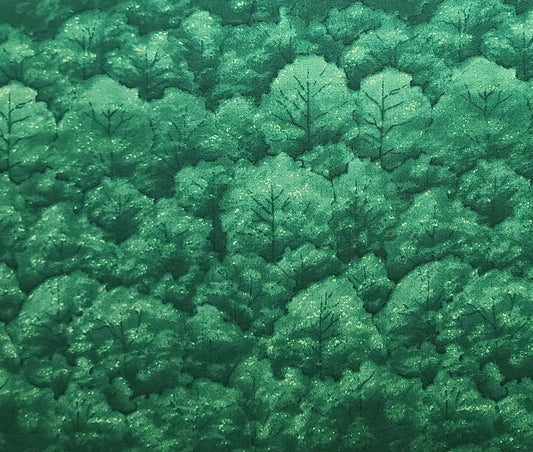 EOB - Diane Phelan Watercolors for Maywood Studio EESCO - Green Tonal Tree Print Fabric