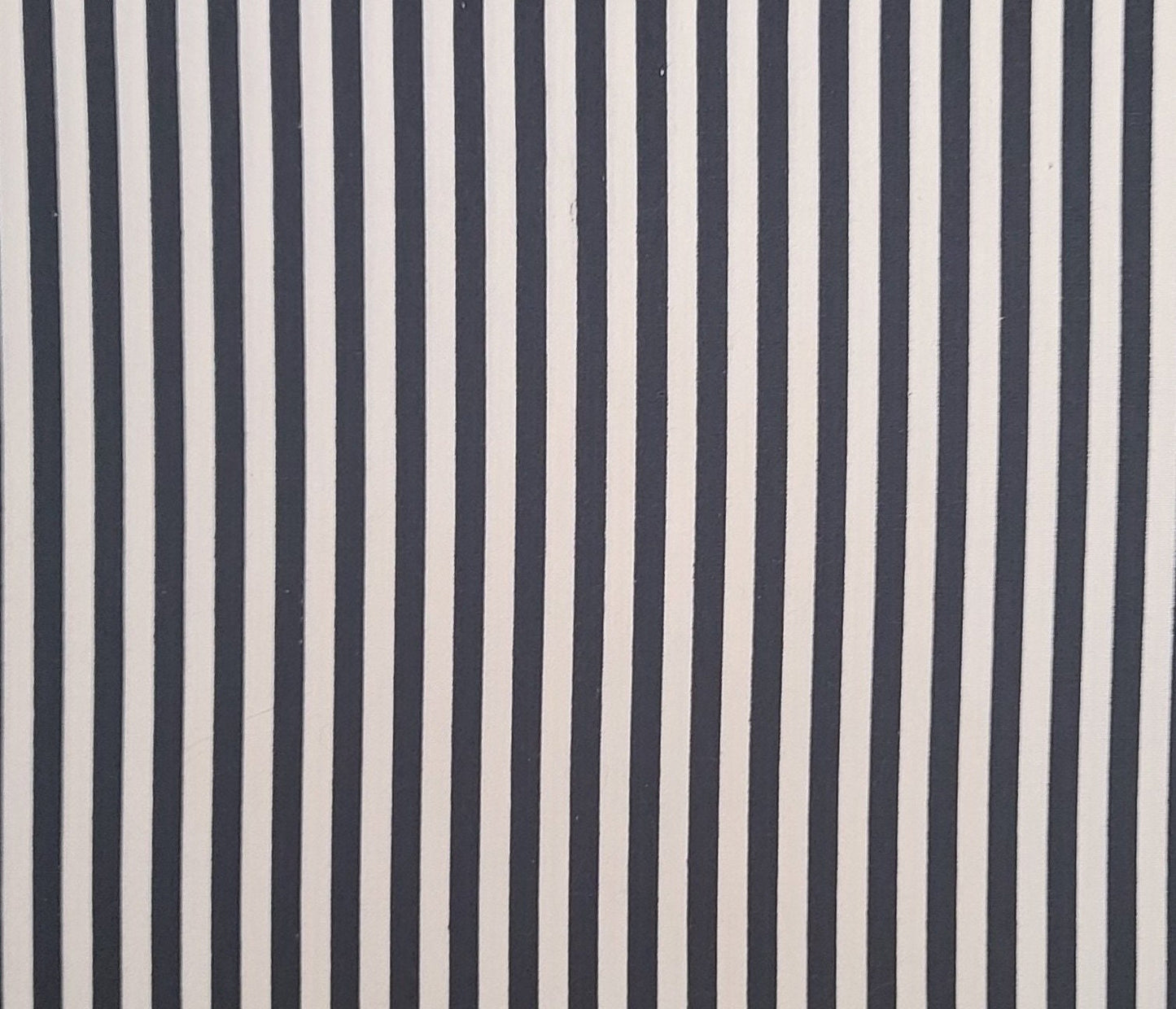 Black and White 1/4" Vertical Stripe (Parallel to Selvage) Fabric - Selvage to Selvage Print