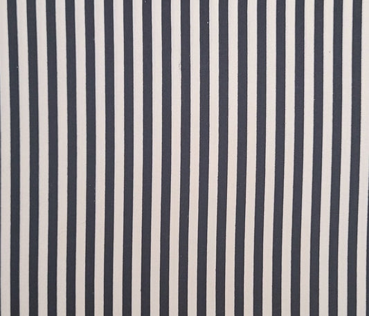 Black and White 1/4" Vertical Stripe (Parallel to Selvage) Fabric - Selvage to Selvage Print