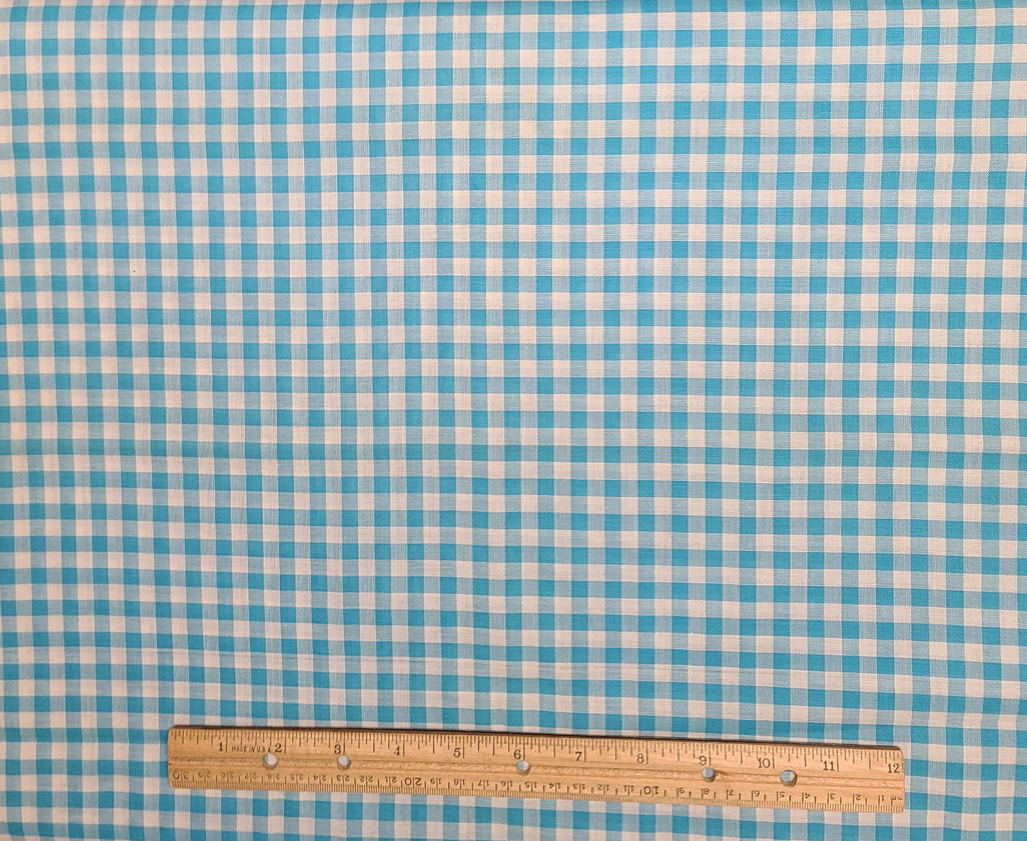 Vintage 36" WIDE Bright Blue and White 1/4" Gingham Fabric