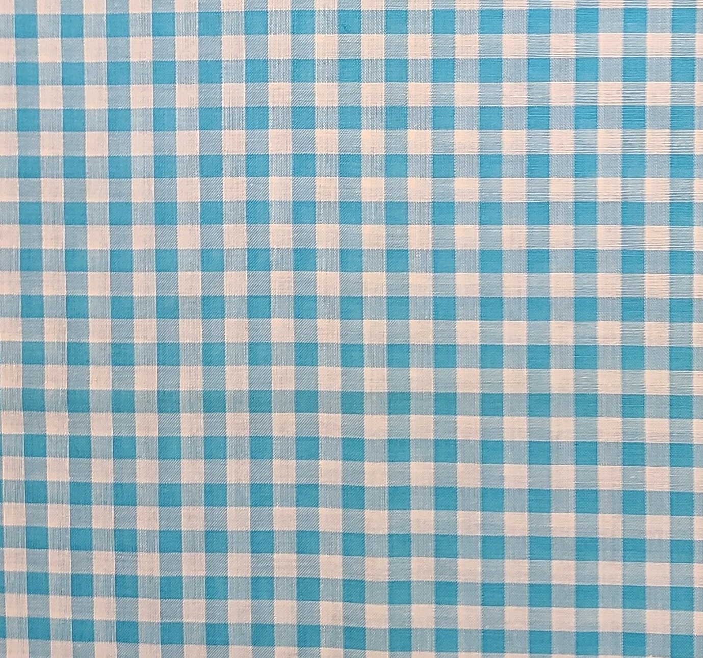 Vintage 36" WIDE Bright Blue and White 1/4" Gingham Fabric