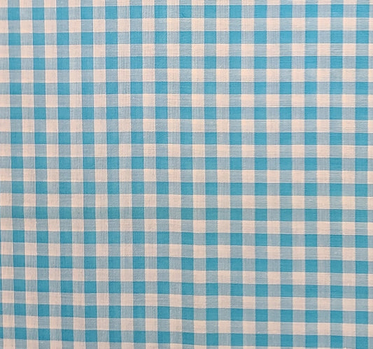 Vintage 36" WIDE Bright Blue and White 1/4" Gingham Fabric