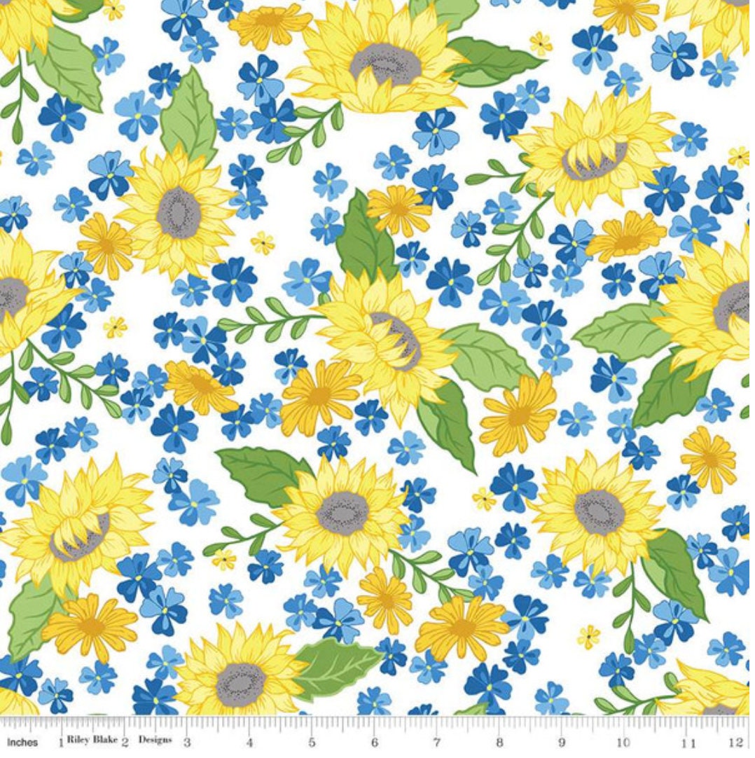 Riley Blake Designs Pattern C14630-WHITE - Sunny Skies by Jill Finley - Main White