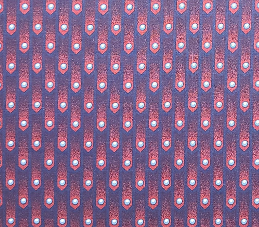 EOB - Judie Rothermel for Marcus Brothers Textiles Inc - Dark Blue Fabric / Red and White Print