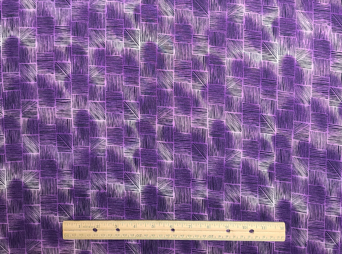 Ruby Balais for SSI - Purple, Pink, White, Black Block Pattern Fabric