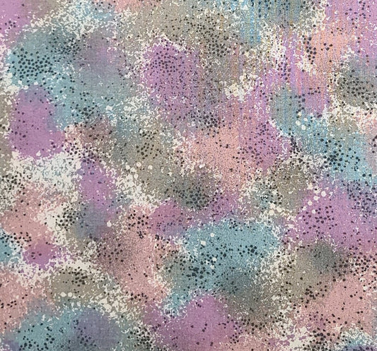 EOB - Planet Earth by Jinny Beyer for RJR Fashion Fabric - Cream, Tan, Coral, Aqua, Puce "Sponged" Print Fabric