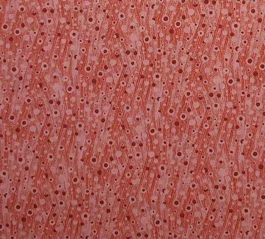 Salmon Pink Tonal Fabric / Red Spots - Selvage to Selvage Print