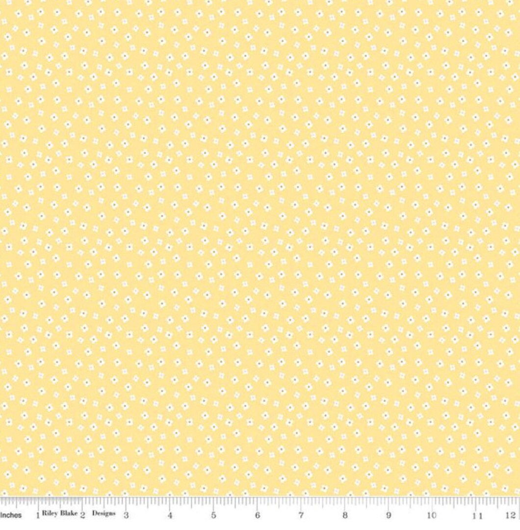 Riley Blake Designs Pattern C14794-YELLOW Gone Glamping by Lori Whitlock 2024 - Blossoms Yellow - Yellow Fabric / White Flowers