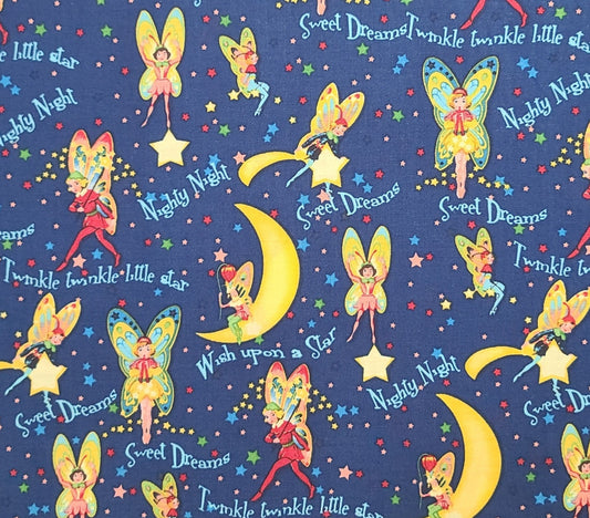 Kate Ward Thacker Designs JoAnn Fabrics - Blue Fabric / Fairy and Sweet Dreams Script