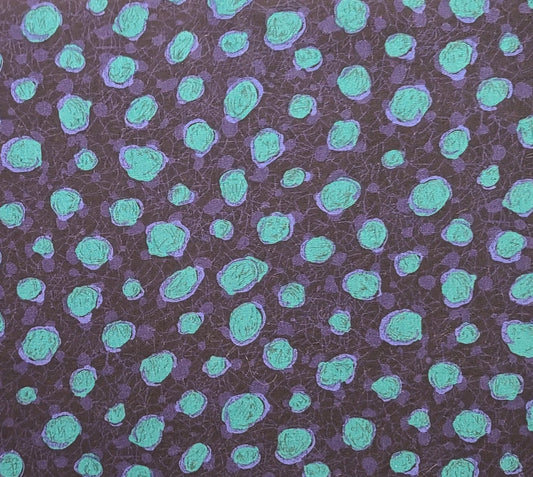 Nancy Crow for John Kaldor - Dark Blue Fabric / Purple and Bright Blue Print