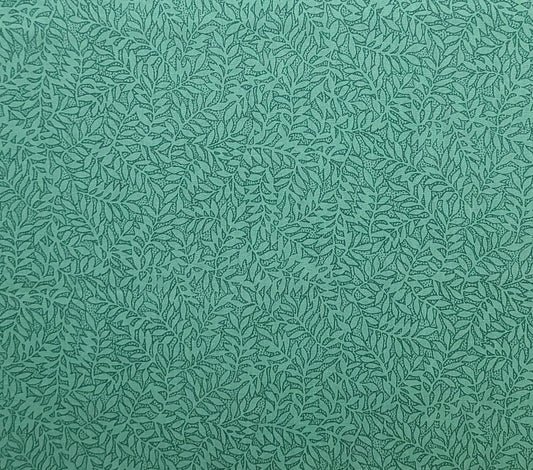 Green Tone-on-Tone Leaf Print Fabric - Selvage to Selvage Print