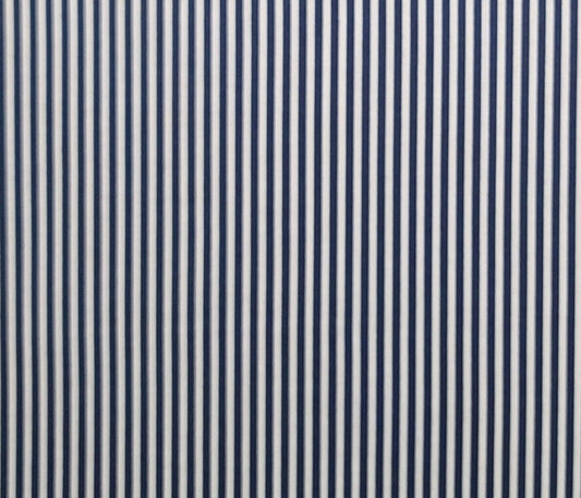 Dark Blue and White Vertical Stripe (Parallel to Selvage) Fabric - Selvage to Selvage Print