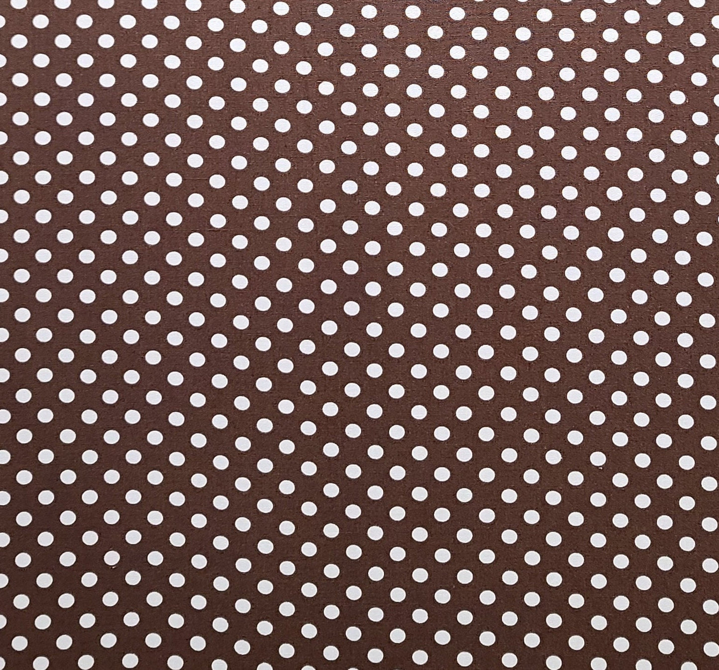 Dark Brown Fabric / White Polka Dot Print - Selvage to Selvage Print