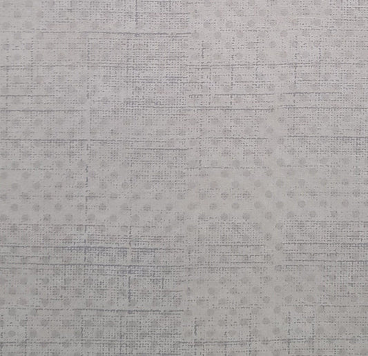 Keepsake Calico JoAnn Fabrics - White Fabric / Pale Gray Polka Dot / Gray "Mesh" Print