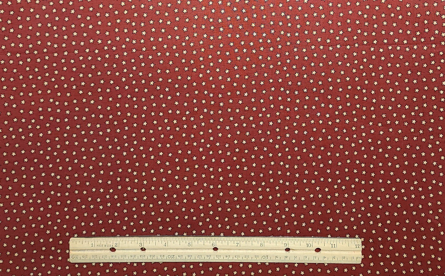 MBT - Dark Red Fabric / Gold Star Print