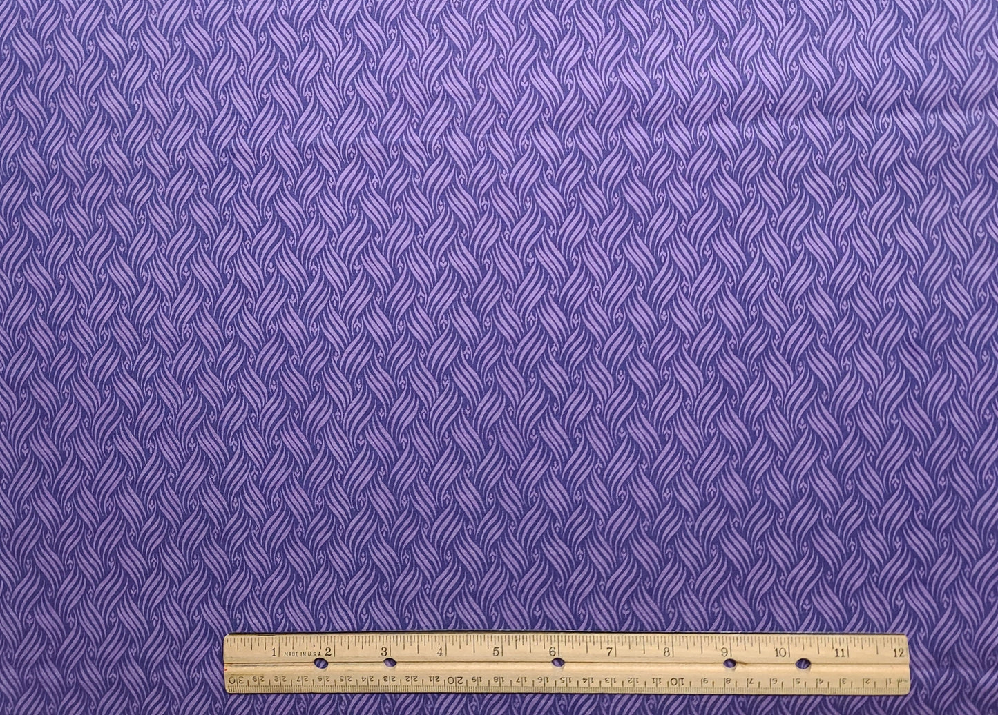 Wamsutta OTC - Purple and Light Purple "Ribbon Braid" and Flower Print Fabric