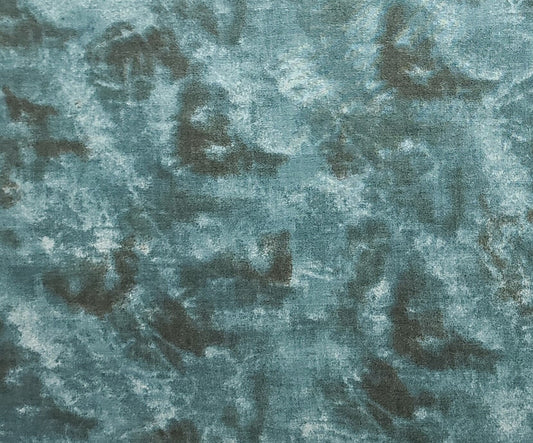 Hunter Green Batik-Style Tonal Fabric - Selvage to Selvage Print