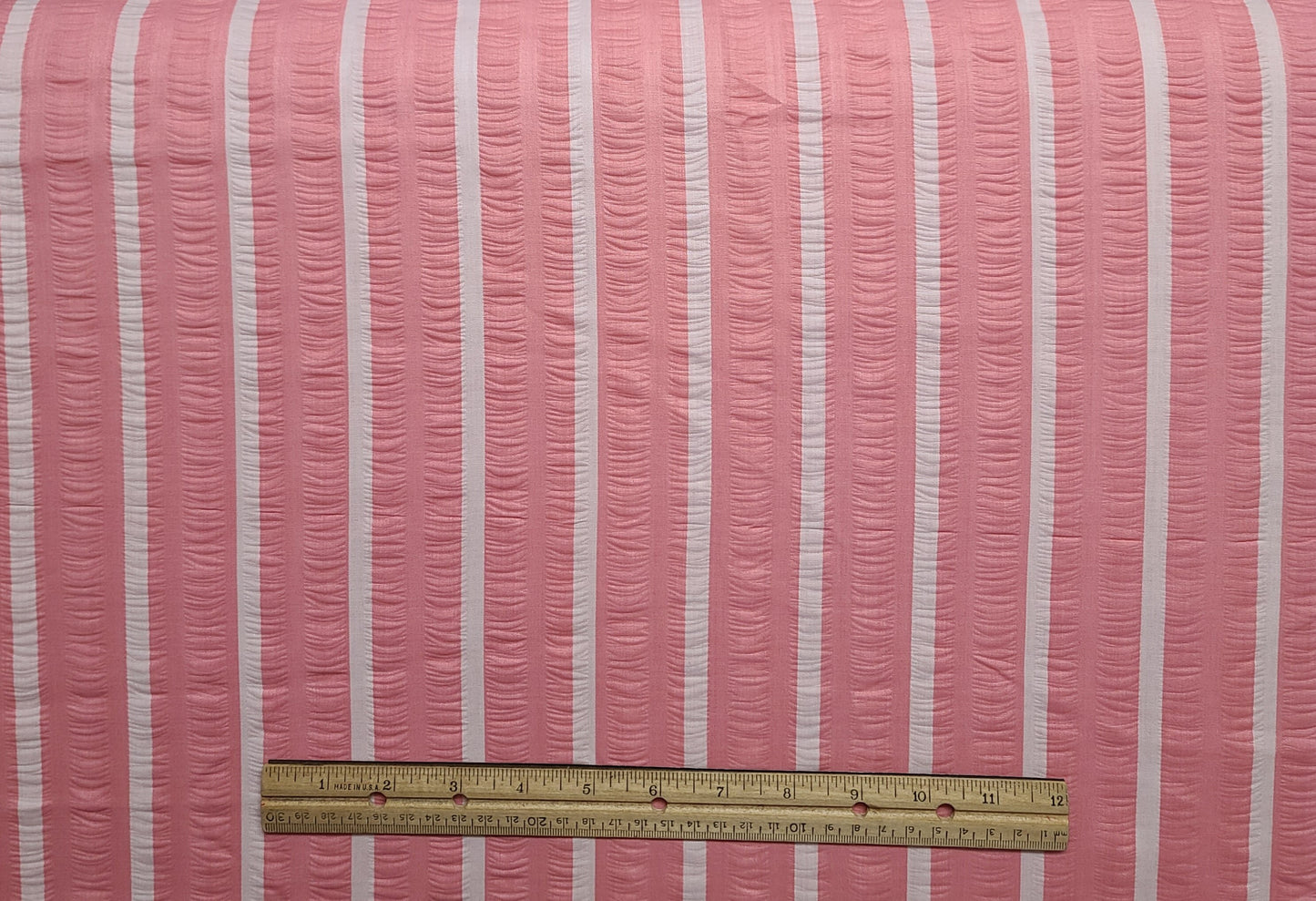 Crinkle Cotton - Pink and White Stripe