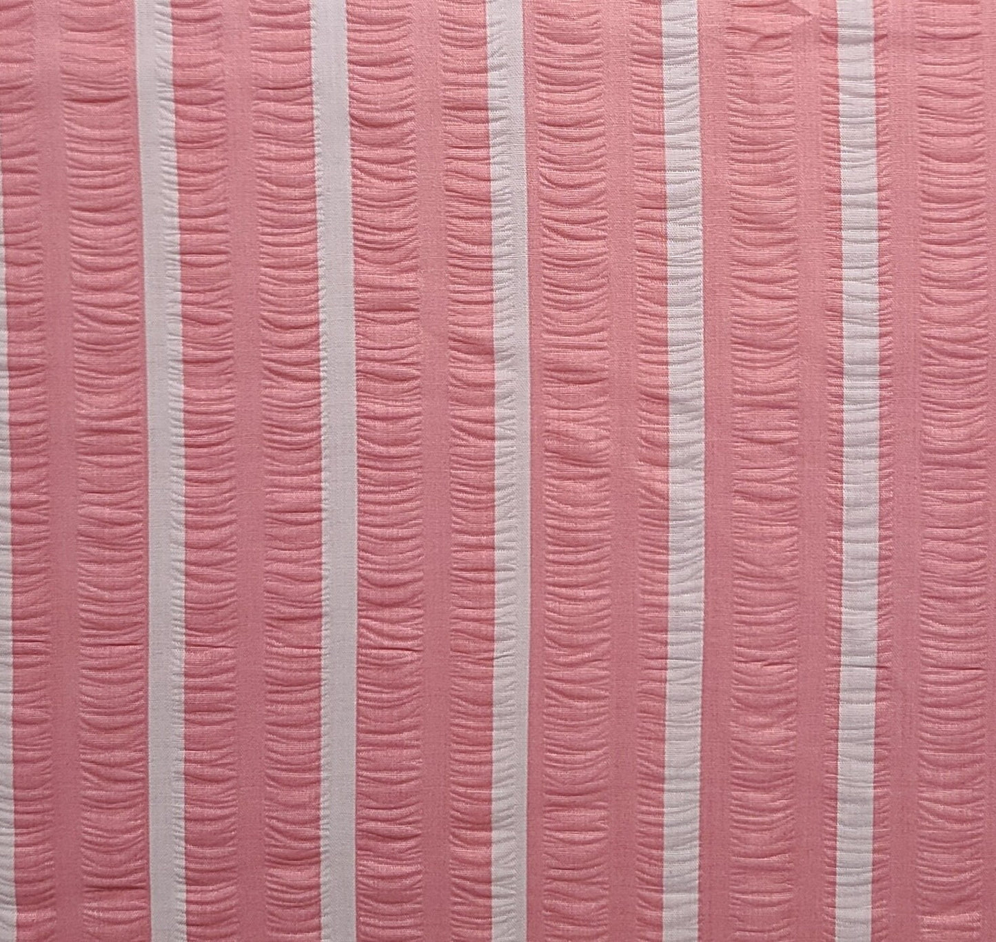 Crinkle Cotton - Pink and White Stripe