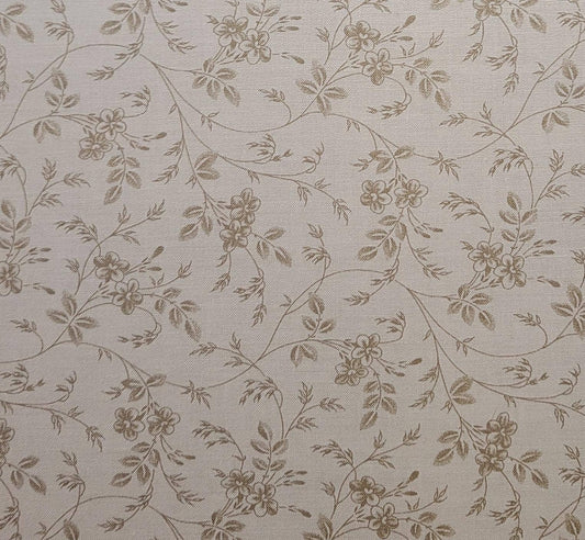 EOB - Muslin Mates by Moda - Tan Tone-on-Tone Flower Vine Print Fabric