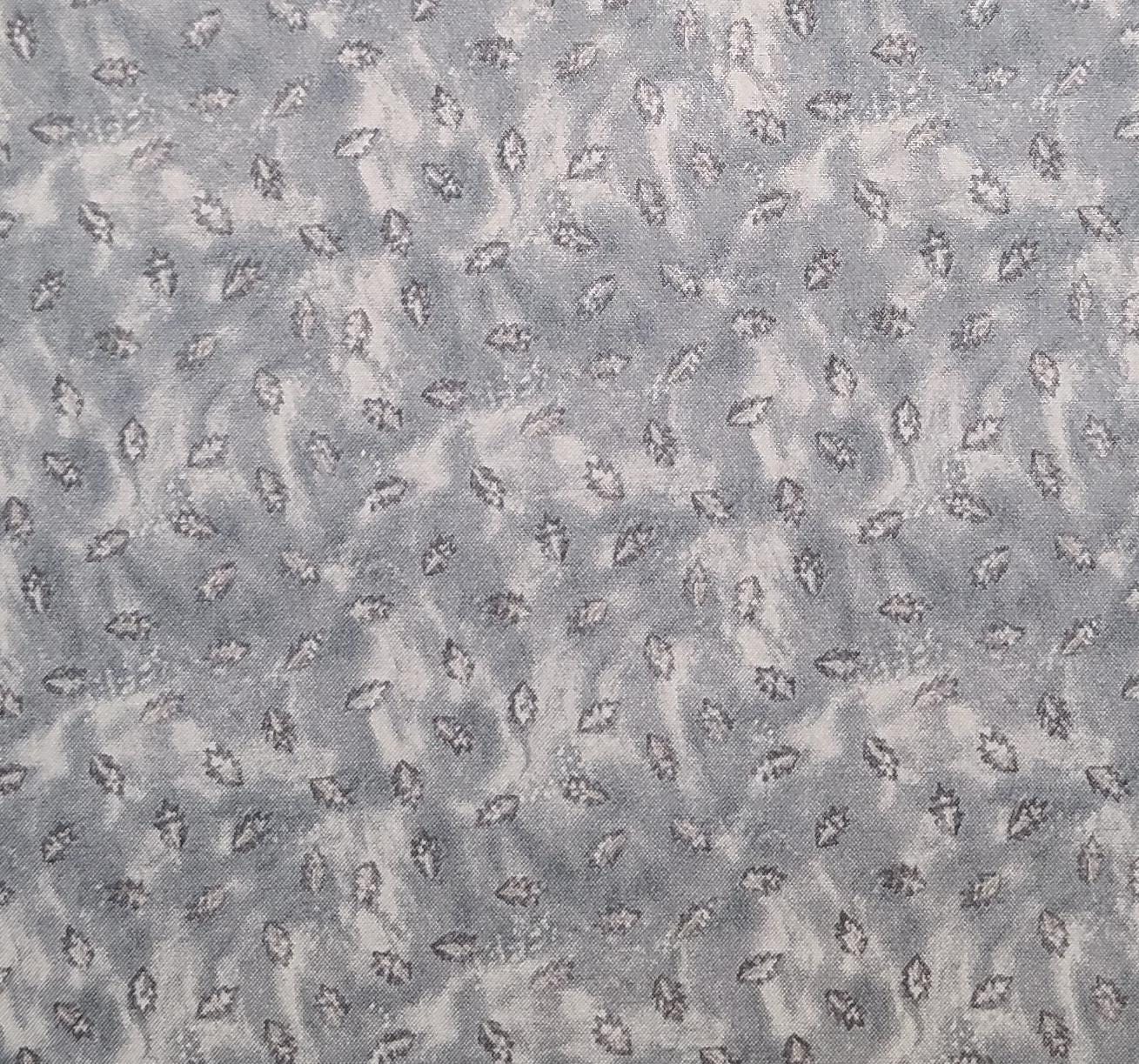 Antiquity #2858 by Ro Gregg Northcott - Blue/Gray Tonal Fabric / Gray Leaf Print