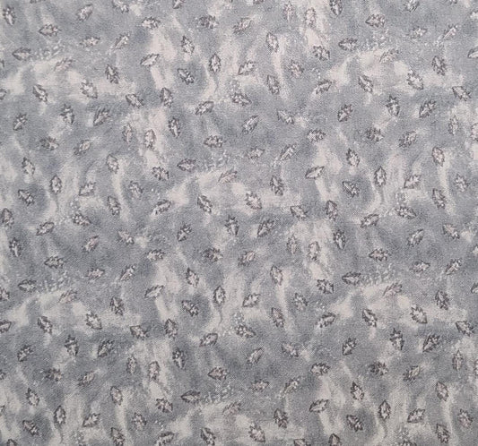 Antiquity #2858 by Ro Gregg Northcott - Blue/Gray Tonal Fabric / Gray Leaf Print