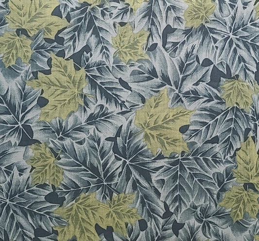 Northcott Silk Inc - Green Tonal Leaf Print Fabric