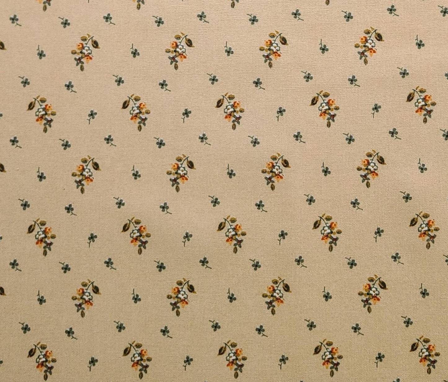 Back to Basics by Chanteclaire Fabrics - Gold Fabric / Reproduction-Style Tossed Flower Print