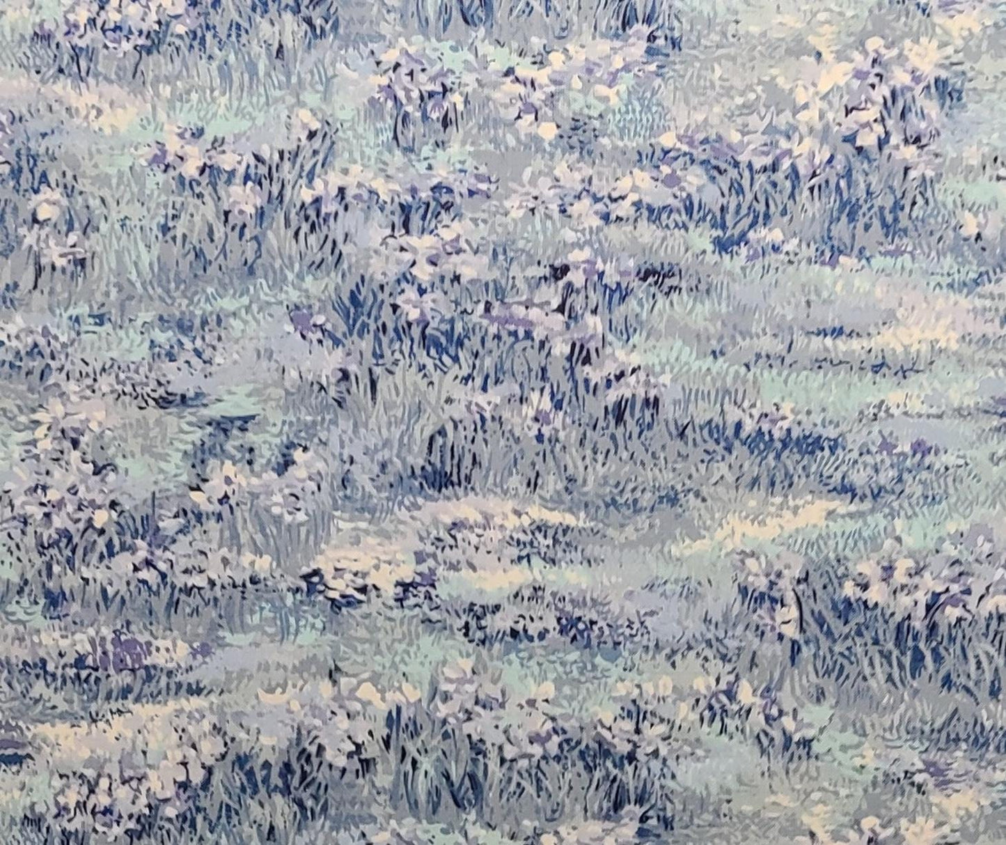 Fields of Flowers Woodrow Studio London England - Blue, Lavender, White Impressionist Style Flower Print Fabric