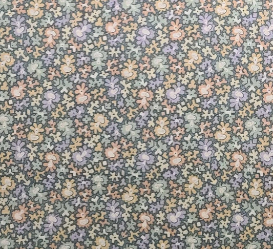 Parchment Prints Series IV by RJR Fashion Fabrics - Green Fabric / Cream, Green, Peach, Lavender Print