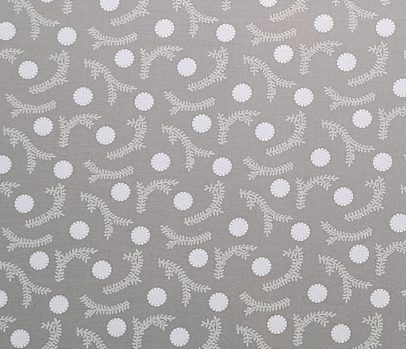 Twilight Frost by Connecting Threads 2009 - Gray Fabric / White and Light Gray Print