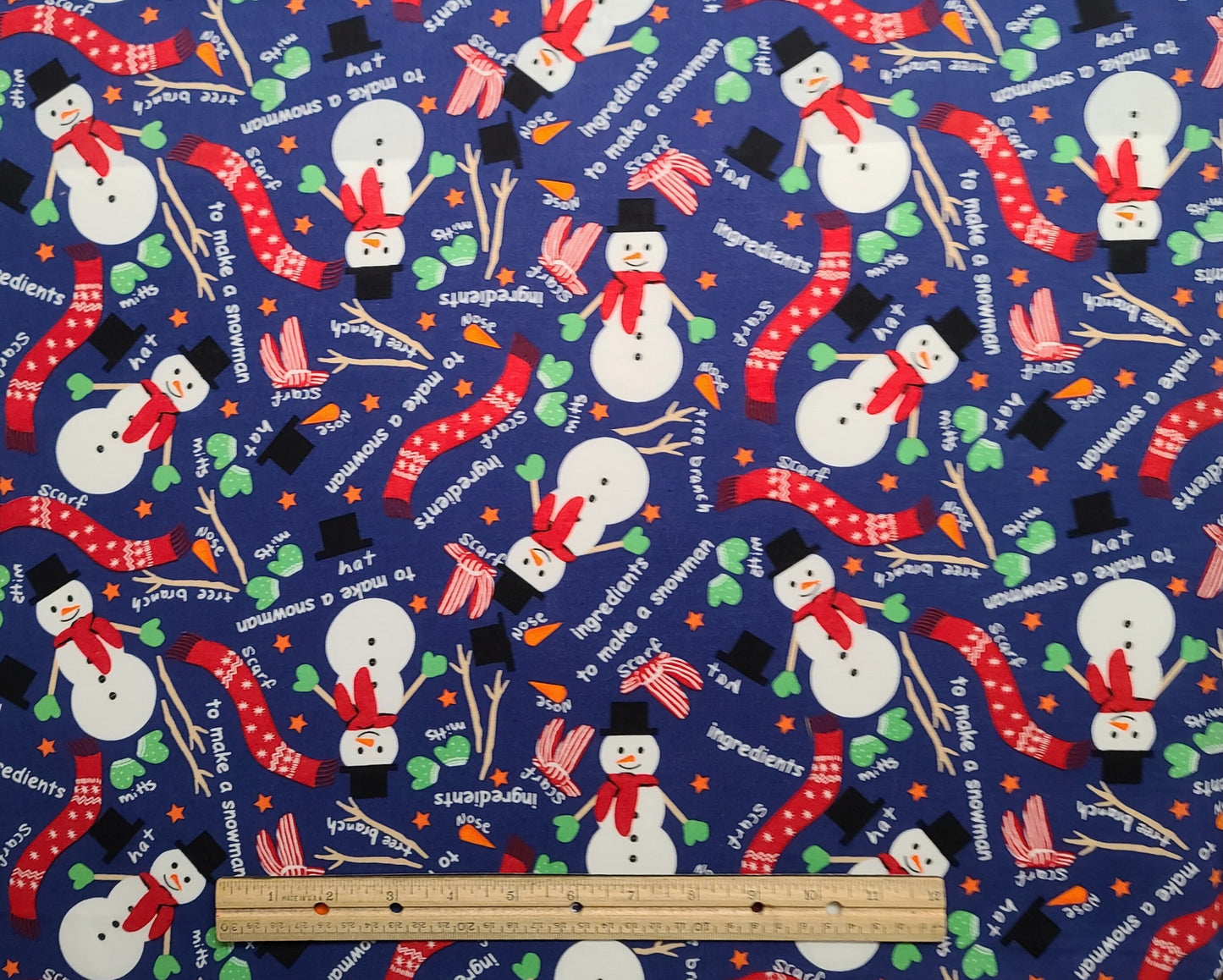 JoAnn Fabrics - Blue Fabric / How to Make a Snowman Print