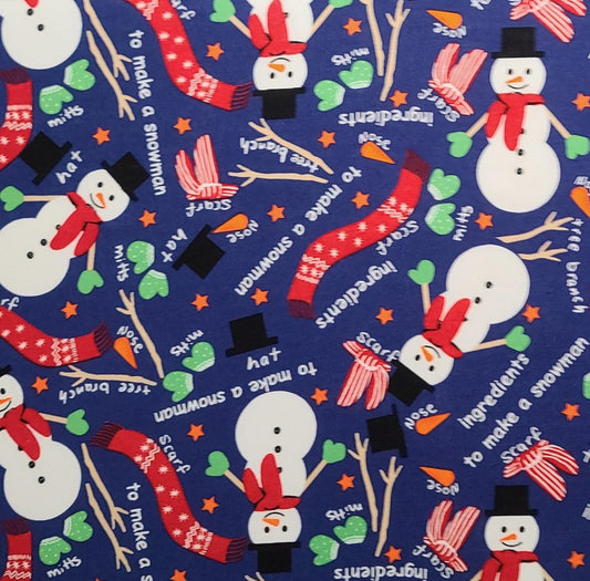 JoAnn Fabrics - Blue Fabric / How to Make a Snowman Print