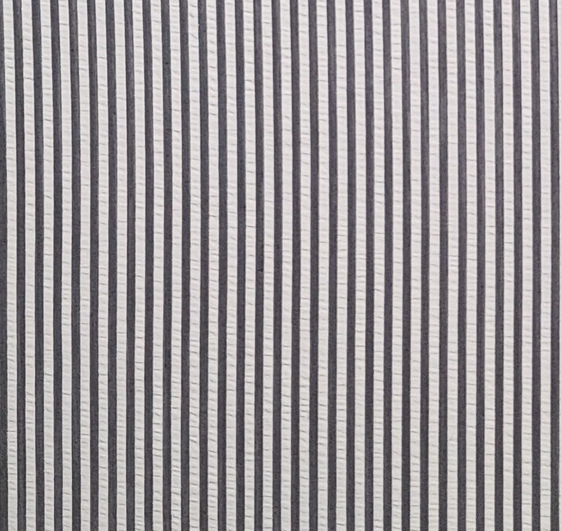 EOB - Seersucker - White and Gray Stripe - Selvage to Selvage Print