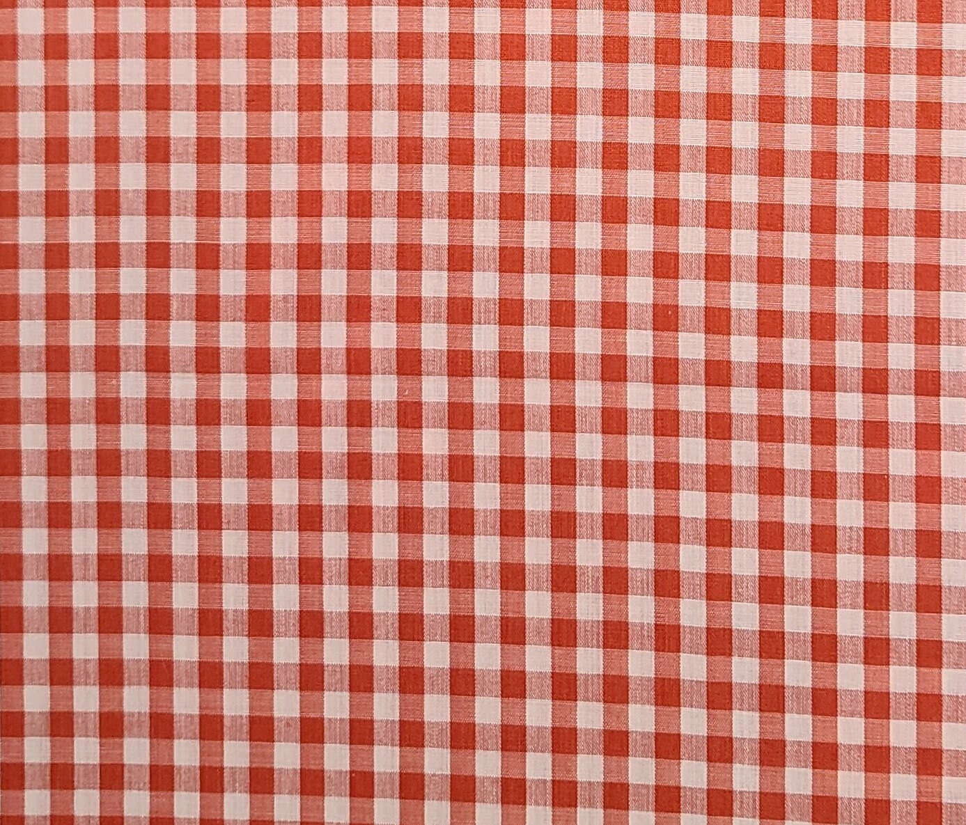 Vintage 44" WIDE Red and White 1/4" Gingham Fabric