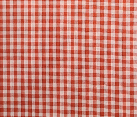 Vintage 44" WIDE Red and White 1/4" Gingham Fabric