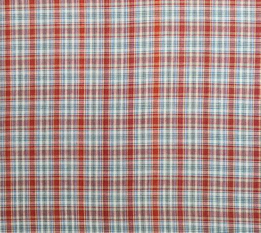 Vintage 45" WIDE White, Green, Blue Plaid Shirtweight Fabric