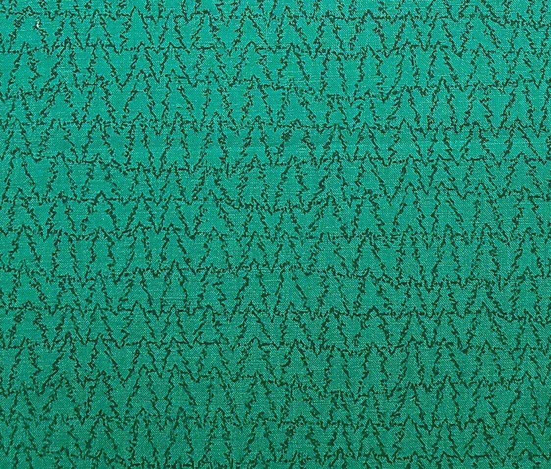 Yuletide by Jinny Beyer RJR Fashion Fabrics - Green Fabric / Black Evergreen Tree Print