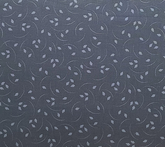 EOB - Cottage Charm by Thimbleberries for RJR Fashion Fabrics - Dark Blue Fabric / Light Blue Leaf Print