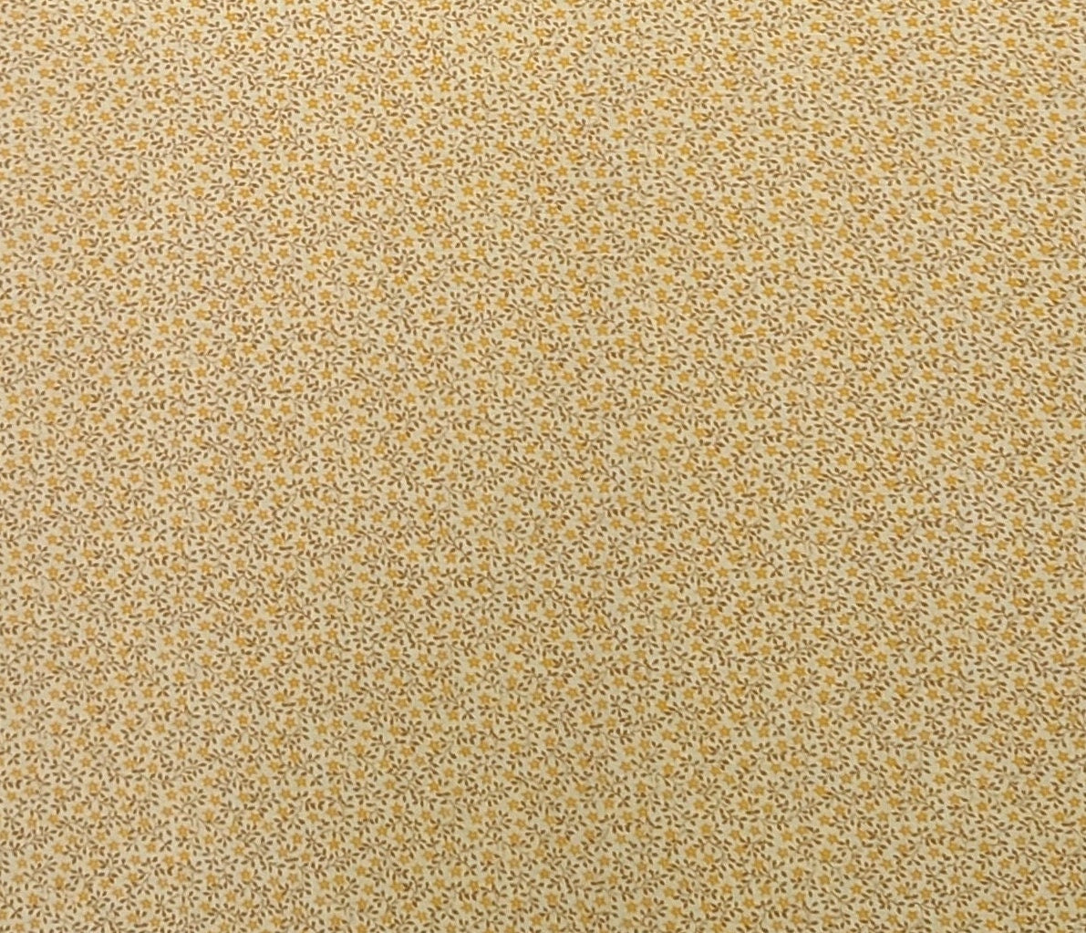 Concord Fabrics Inc - Yellow Fabric / Gold, Tan Flower Print