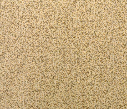 Concord Fabrics Inc - Yellow Fabric / Gold, Tan Flower Print