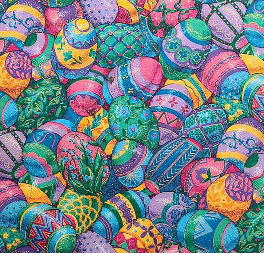 EOB - VIP Cranston Print Works - Brightly Colored Allover Easter Egg Print Fabric