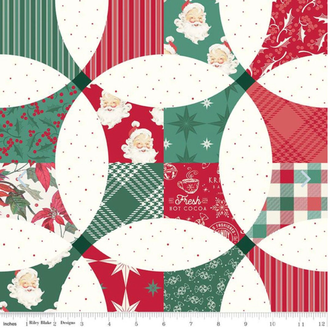 Riley Blake Designs Pattern C14849-MULTI Merry Little Christmas by My Mind's Eye 2024 Christmas Petals Cheater Print Fabric